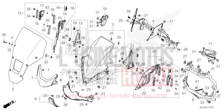 GAINE DE PROTECTION AVANT (2) de Africa Twin PEARL GLARE WHITE (NHB53) 2025